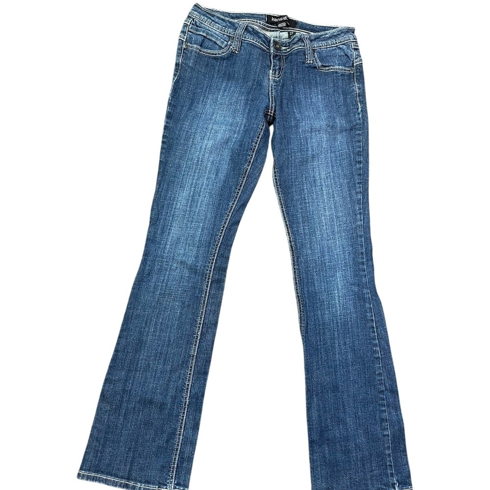 Kensie Low Rise Boot Cut‎ Jeans Size 27 Medium Wash Blue Denim Womens